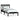 Bedframe massief grenenhout zwart 100x200 cm