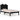 Bedframe massief grenenhout zwart 100x200 cm