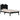 Bedframe massief grenenhout zwart 100x200 cm
