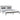 Bedframe massief grenenhout grijs 200x200 cm
