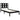 Bedframe massief grenenhout zwart 100x200 cm
