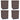 Plantenbakken 4 st 30x30x37 cm polypropeen bruin