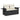 7-delige Loungeset met kussens poly rattan zwart