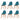 Eetkamerstoelen 6 st kunststof turquoise