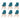 Eetkamerstoelen 6 st kunststof turquoise