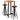 3-delige Barset massief acaciahout, echt leer en canvas