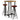 Barset massief gerecycled hout en echt leer 3-delig