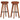Barstoelen 2 st echt leer en massief acaciahout