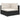 Hoekbank 1 st met kussens poly rattan zwart