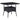 Tuintafel poly rattan en glas zwart
