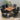 7-delige Tuinset poly rattan acaciahout zwart