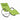 Ligbed met kussen textileen groen