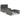2-delige Loungeset poly rattan grijs