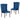 Eetkamerstoelen 2 st fluweel blauw