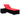 Ligbed met kussen en theetafel poly rattan rood