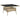 Tuintafel poly rattan en glas beige