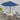 Balkonparasol half met aluminium paal 300x155x223 cm blauw