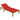 Ligbed met rood kussen geïmpregneerd grenenhout