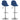 Barkrukken 2 st stof blauw