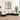 6-delige Loungeset met kussens poly rattan zwart