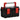 Gereedschapskist 45x28x26,5 cm zwart en rood