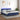 Boxspring met matras en LED stof blauw 180x200 cm