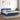 Boxspring met matras en LED stof blauw 180x200 cm