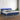 Boxspring met matras en LED stof blauw 200x200 cm