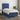 Boxspring met matras en LED stof blauw 90x200 cm