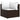 4-delige Loungeset met kussens poly rattan bruin