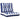 Palletkussens 2 st stof gestreept wit en blauw