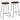 Barkrukken 2 st Gavin 44x37,5x78 cm donkerbruin