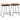 Barkrukken 2 st 40x29,5x53 cm donkerbruin