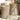 Tuinbijzettafels 2 st met houten blad poly rattan beige