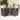 5-delige Tuinset met kussens poly rattan zwart