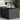 Tuintafel met glazen blad zwart 55x55x37 cm poly rattan