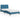 Bed met matras "Hanko" fluweel blauw 100x200 cm