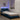 Bedframe met LED zonder matras "Hvar" 80x200 cm stof blauw