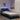 Bedframe met LED zonder matras "Hvar" 90x200 cm stof blauw