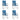 Stoelkussens 4 st lage rug 100x50x4 cm stof gemêleerd blauw