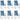 Stoelkussens 6 st lage rug 100x50x4 cm stof gemêleerd blauw
