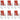 Stoelkussens 6 st lage rug 100x50x4 cm stof gemêleerd rood