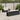 6-delige Loungeset met kussens poly rattan zwart