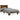 Bedframe bewerkt hout en metaal gerookt eikenkleurig 75x190 cm