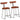 Barkrukken 2 st 49x43x79 cm massief mangohout