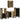 Badkamermeubelset Wandgemonteerd 4 pcs Bruin Massief Mango Hout