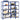 Legbordenset 5-laags 2 st staal & bewerkt hout blauw