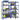 Legbordenset 5-laags 2 st staal & bewerkt hout blauw