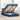 Bed poef met matras en LED's 120x200 cm stof blauw