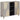 Dressoir Grijs en Goud 90 x 33.5 x 75 cm Massief mangohout